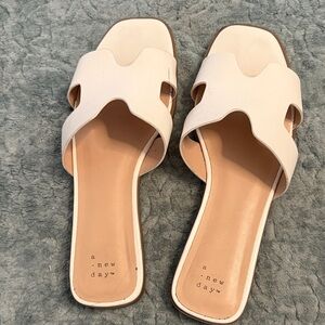 A New Day Cream Slide Sandals